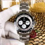 Perfect Replica Rolex Cosmograph Daytona  40mm Vintage Watch - Black Bezel 316L Stainless Steel Oyster Band
